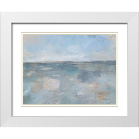 Simply by the Sea White Modern Wood Framed Art Print with Double Matting by Nai, Danhui