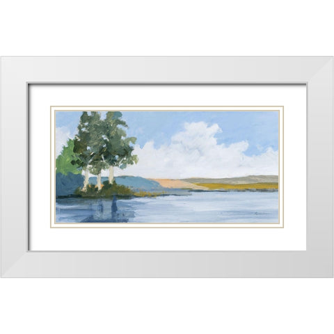 Eucalyptus on the River White Modern Wood Framed Art Print with Double Matting by Munger, Pamela