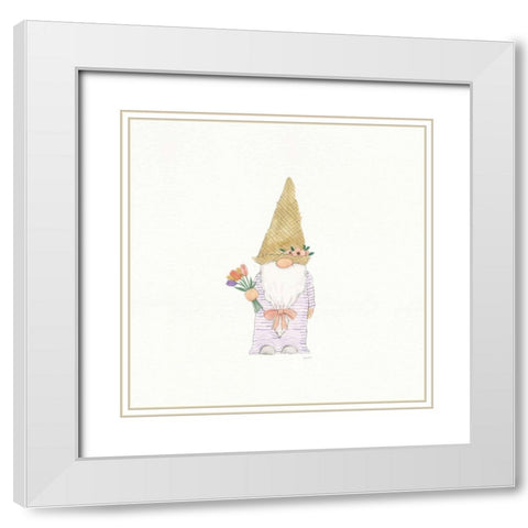Easter Gnomes III White Modern Wood Framed Art Print with Double Matting by Jackson, Jenaya