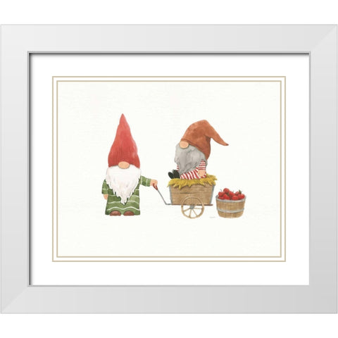 Harvest Gnomes III White Modern Wood Framed Art Print with Double Matting by Jackson, Jenaya