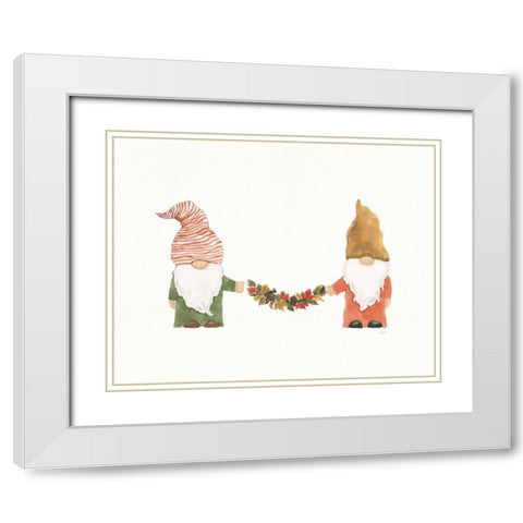 Harvest Gnomes IV White Modern Wood Framed Art Print with Double Matting by Jackson, Jenaya