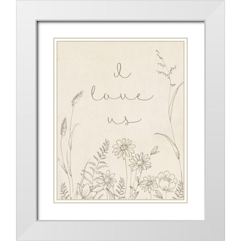 Butterfly Garden II Sentiment White Modern Wood Framed Art Print with Double Matting by Nai, Danhui