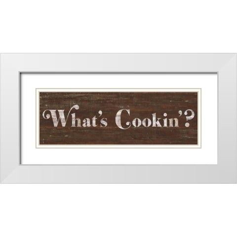 Whats Cookin White Modern Wood Framed Art Print with Double Matting by Wild Apple Portfolio