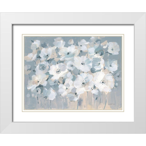 Breezy Garden White Modern Wood Framed Art Print with Double Matting by Nai, Danhui