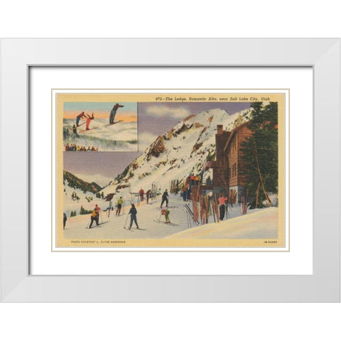 Skiing II White Modern Wood Framed Art Print with Double Matting by Wild Apple Portfolio