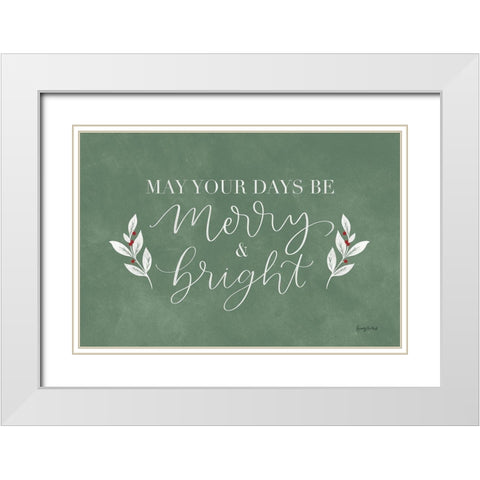 Green Christmas I White Modern Wood Framed Art Print with Double Matting by Thorns, Becky