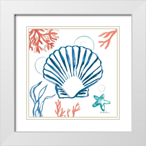 Coastal Jewels III Bright White Modern Wood Framed Art Print with Double Matting by Zaman, Farida