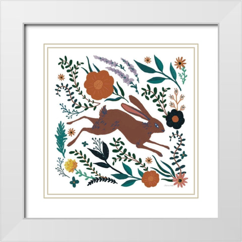 Folk Garden I White Modern Wood Framed Art Print with Double Matting by Miller, Sara Zieve