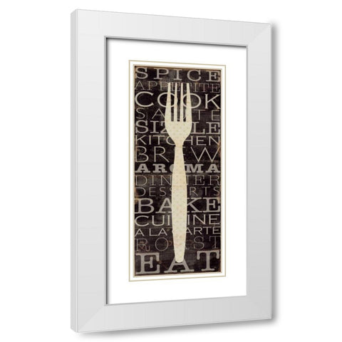 Kitchen Words I White Modern Wood Framed Art Print with Double Matting by Pela Studio
