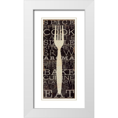 Kitchen Words I White Modern Wood Framed Art Print with Double Matting by Pela Studio