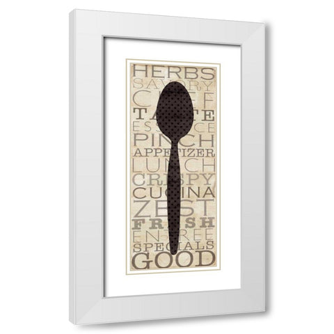Kitchen Words II White Modern Wood Framed Art Print with Double Matting by Pela Studio