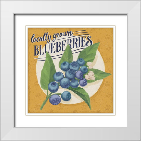 Berry Breeze II White Modern Wood Framed Art Print with Double Matting by Penner, Janelle