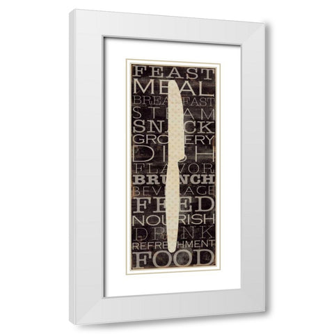Kitchen Words III White Modern Wood Framed Art Print with Double Matting by Pela Studio