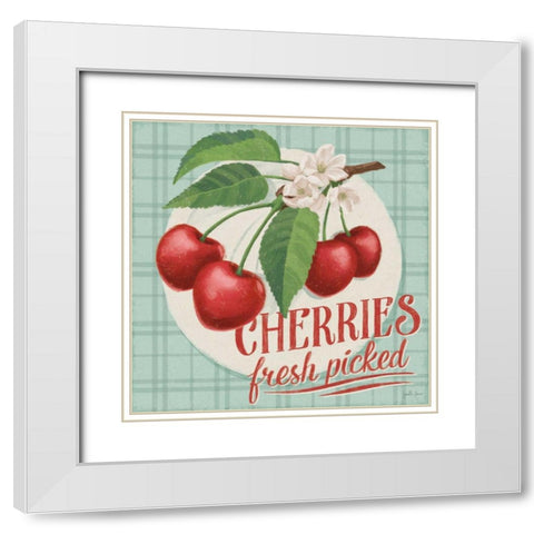 Berry Breeze III White Modern Wood Framed Art Print with Double Matting by Penner, Janelle