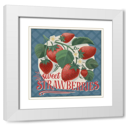 Berry Breeze IV White Modern Wood Framed Art Print with Double Matting by Penner, Janelle