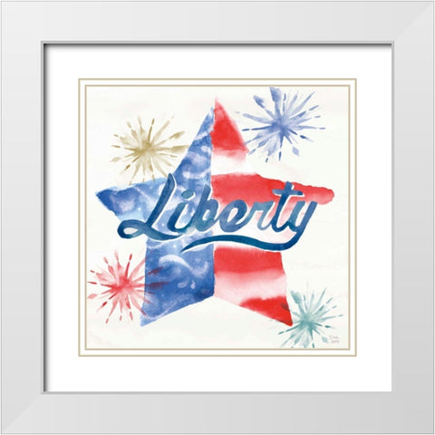 Oh My Stars IV White Modern Wood Framed Art Print with Double Matting by June, Dina