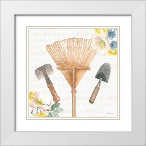 Gardenscape IV White Modern Wood Framed Art Print with Double Matting by Grove, Beth