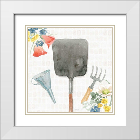 Gardenscape V White Modern Wood Framed Art Print with Double Matting by Grove, Beth