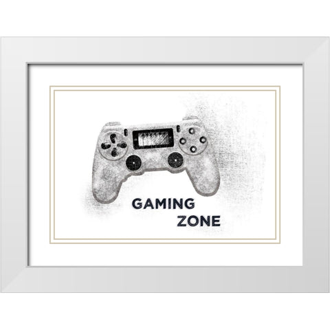 Garage Gaming Zone White Modern Wood Framed Art Print with Double Matting by Wild Apple Portfolio