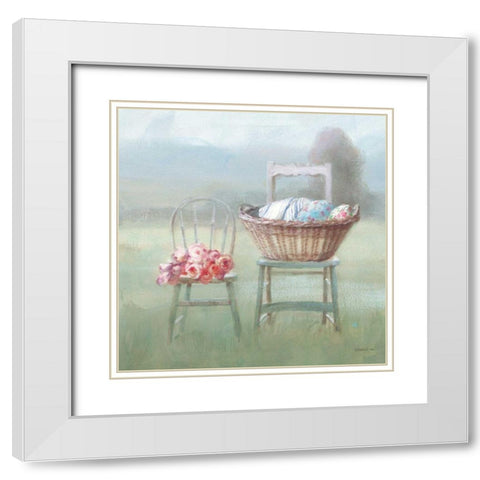 Laundry Day III White Modern Wood Framed Art Print with Double Matting by Nai, Danhui