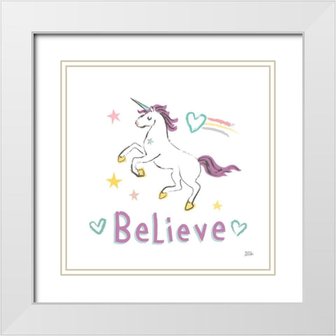 Rainbow Dream VI White Modern Wood Framed Art Print with Double Matting by Averinos, Melissa