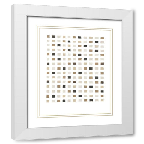 Gridwork in Grays White Modern Wood Framed Art Print with Double Matting by Wild Apple Portfolio