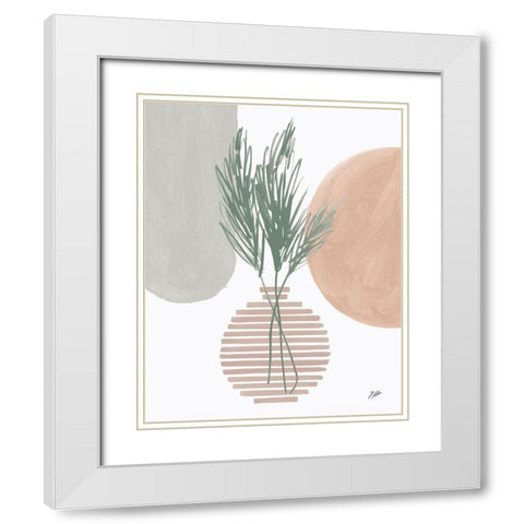 Green Pampas Still Life Neutral White Modern Wood Framed Art Print with Double Matting by Panganiban, Karyn