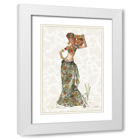 African Flair VIII B White Modern Wood Framed Art Print with Double Matting by Tavoletti, Anne