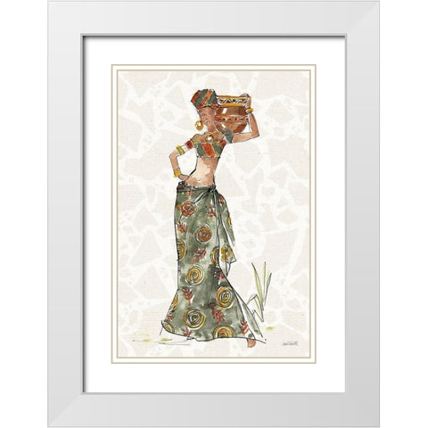 African Flair VIII B White Modern Wood Framed Art Print with Double Matting by Tavoletti, Anne