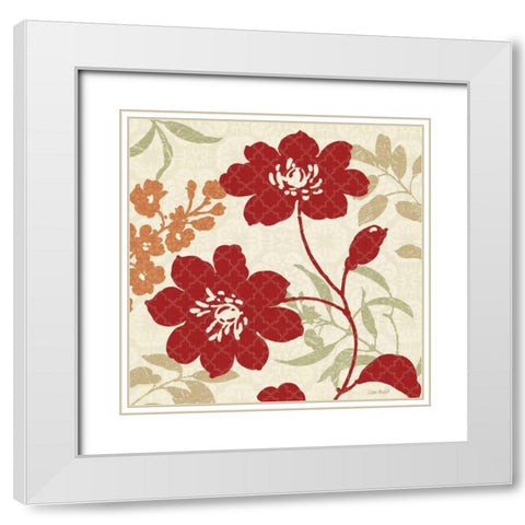 Floral Shadows II White Modern Wood Framed Art Print with Double Matting by Audit, Lisa