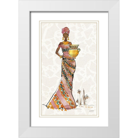 African Flair X C White Modern Wood Framed Art Print with Double Matting by Tavoletti, Anne