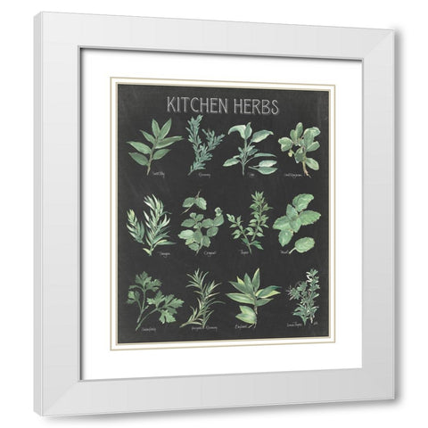 Kitchen Herb Chart on Black I White Modern Wood Framed Art Print with Double Matting by Paschke, Chris