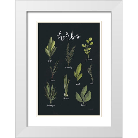 Light Green Herbs I Black White Modern Wood Framed Art Print with Double Matting by Thorns, Becky
