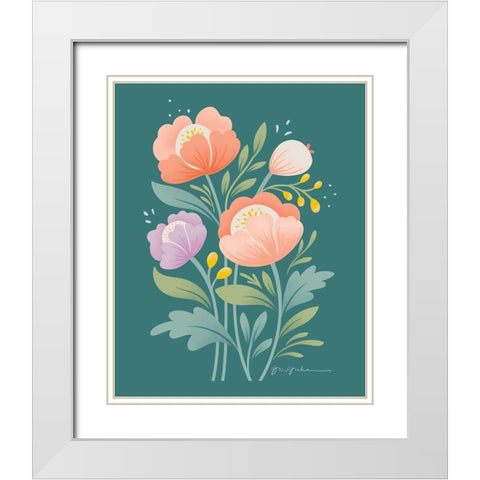 Flower Field II White Modern Wood Framed Art Print with Double Matting by Graham, Gia