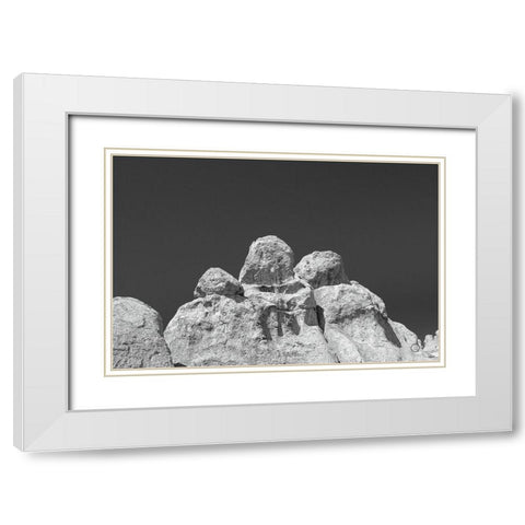 City of Rocks Formation White Modern Wood Framed Art Print with Double Matting by Larson, Nathan