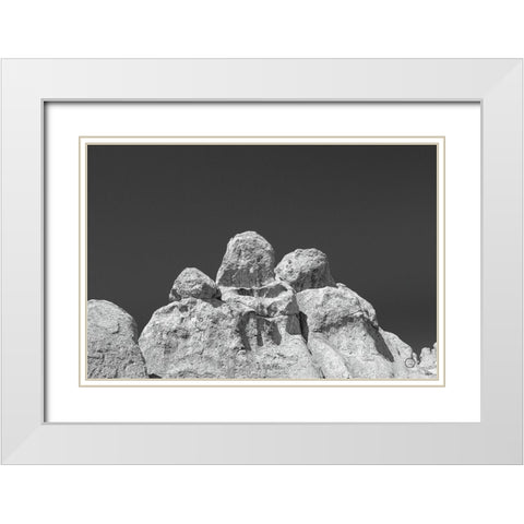 City of Rocks Formation White Modern Wood Framed Art Print with Double Matting by Larson, Nathan