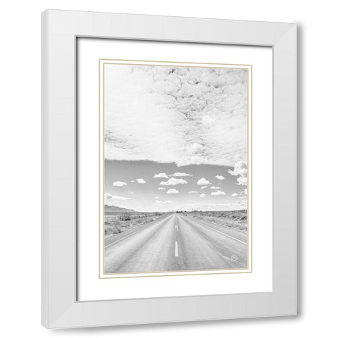 Tres Hermanas Clouds White Modern Wood Framed Art Print with Double Matting by Larson, Nathan