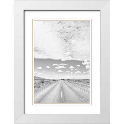 Tres Hermanas Clouds White Modern Wood Framed Art Print with Double Matting by Larson, Nathan