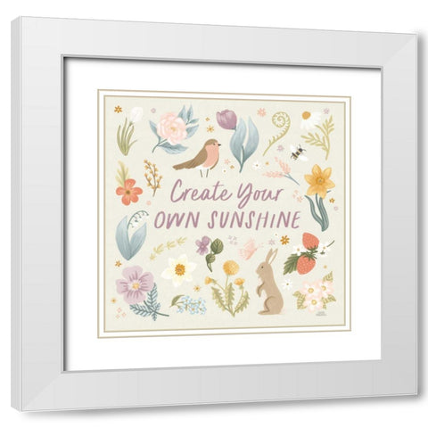 Spring Garden III White Modern Wood Framed Art Print with Double Matting by Marshall, Laura