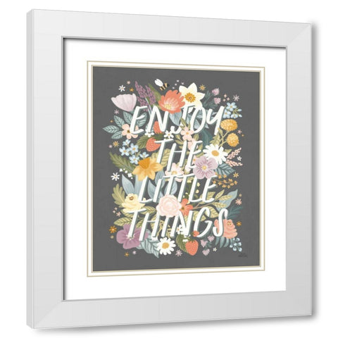 Spring Garden IV White Modern Wood Framed Art Print with Double Matting by Marshall, Laura