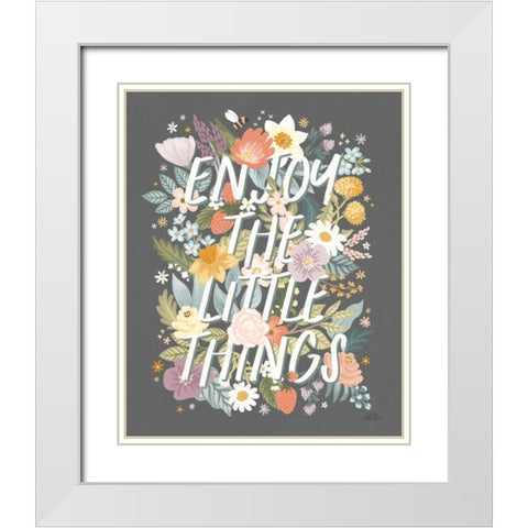 Spring Garden IV White Modern Wood Framed Art Print with Double Matting by Marshall, Laura