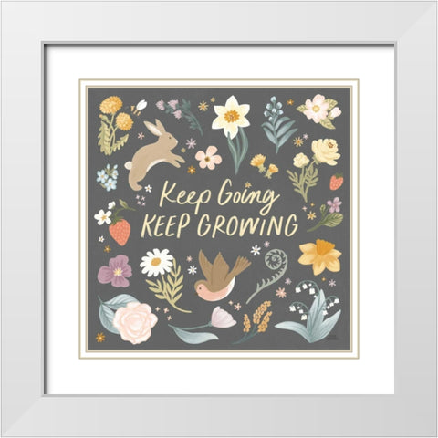 Spring Garden II Dark White Modern Wood Framed Art Print with Double Matting by Marshall, Laura