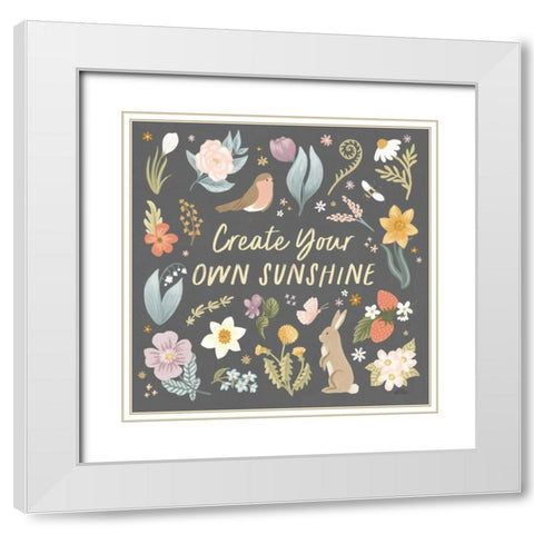 Spring Garden III Dark White Modern Wood Framed Art Print with Double Matting by Marshall, Laura