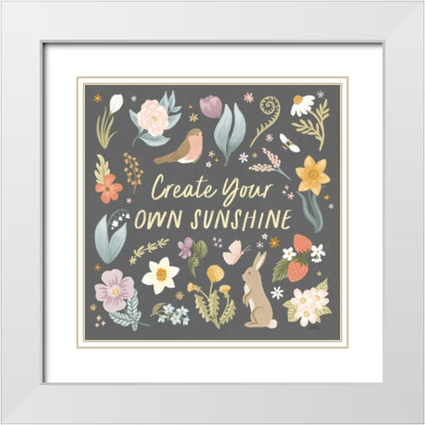 Spring Garden III Dark White Modern Wood Framed Art Print with Double Matting by Marshall, Laura