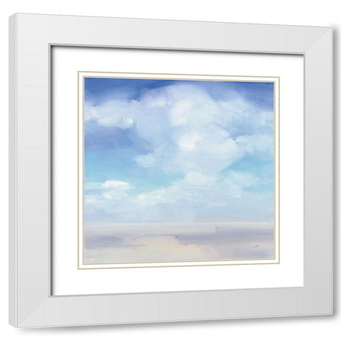 Beach Sky White Modern Wood Framed Art Print with Double Matting by Purinton, Julia