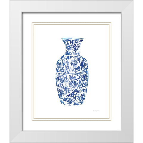 Chinoiserie Vase II White Modern Wood Framed Art Print with Double Matting by Charro, Mercedes Lopez