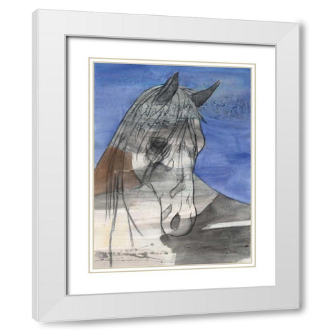 Moonlight White Modern Wood Framed Art Print with Double Matting by Hristova, Albena