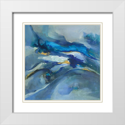 Waves of Color White Modern Wood Framed Art Print with Double Matting by Nai, Danhui
