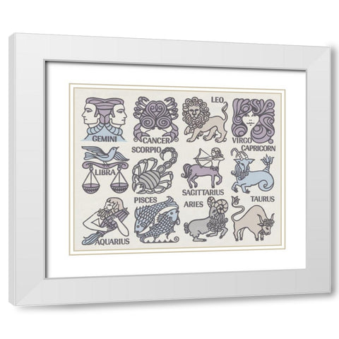 Whats Your Signs Pastel White Modern Wood Framed Art Print with Double Matting by Wild Apple Portfolio