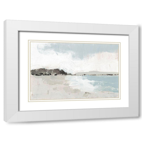 Calm Water Neutral White Modern Wood Framed Art Print with Double Matting by Munger, Pamela